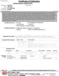 Certificat d'étalonnage traçable NIST (maintenant inclus)